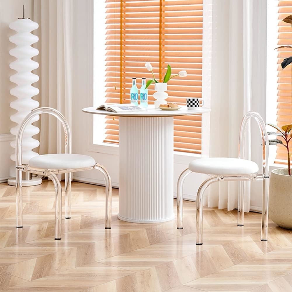 Modern Custom Acrylic Furniture acrylic dressing table chair 43X45X73cm For Bedroom