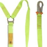 ISO9001 Fall Protection Safety Harnesses PET Fiber Energy Absorbing Lanyard Twin