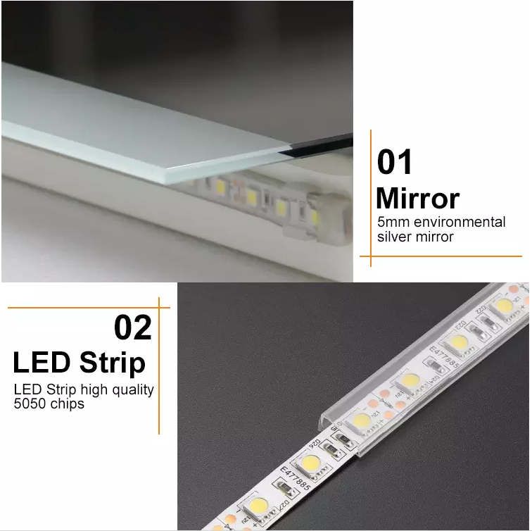 Modern Design Style Round Wall Mounted LED Bathroom Mirror with Touch Sensor Switch