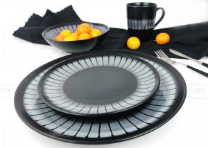 Quality Home Use Ceramic Dinnerware Sets Fashionable Hand Painted Black Color wholesale