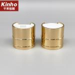Luxury Cosmetic Gold Aluminum Press Disc Top Cap 28/410 Metal Shell For Shampoo