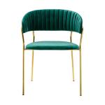 Fannel Velvet Round Back Chairs Iron Stylish Steel With Arms 50*55*80cm