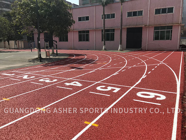 UV Resistant Red Tartan Running Track PU Material Athletics Use