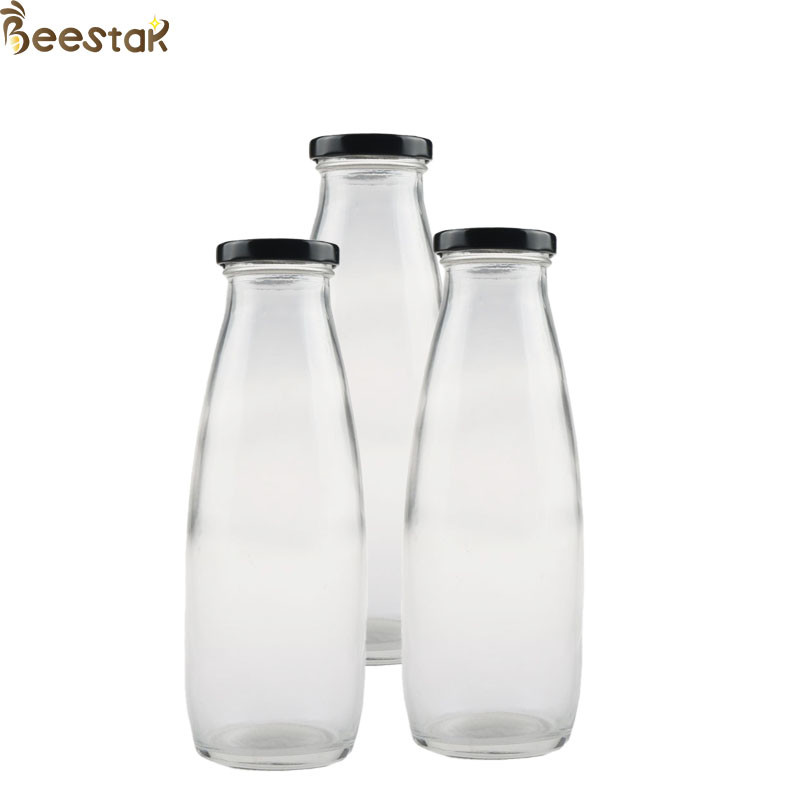 1L High Round Bottle Jam Sauce Honey Storage Jar Bottles