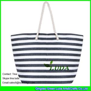 Quality LUDA striped women handbags fasion paper straw beach handbags wholesale
