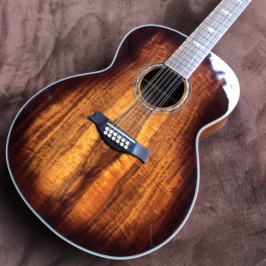 Custom 43 Inch JUMBO Style KOA Wood Acoustic Guitar With Rosewood Fingerboard Mahogany Body KOA Back Side