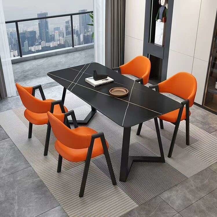 6 Seater Dining Table Set With Leather Or Fabric Chairs