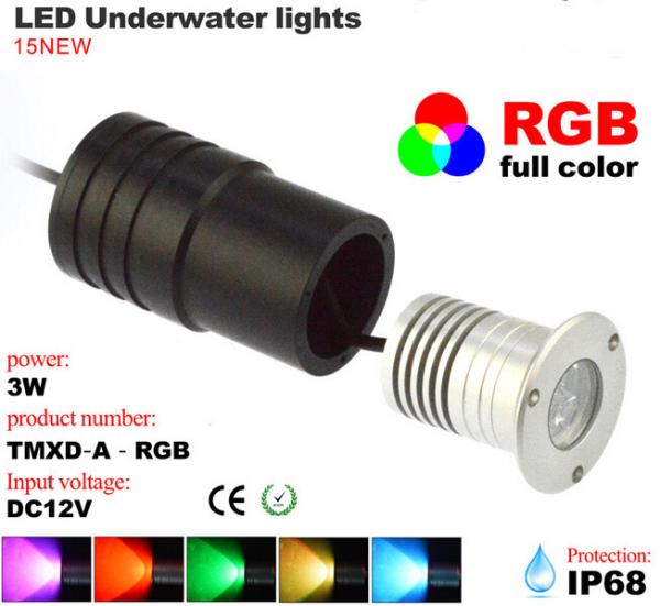 3W LED Underwater light RGB Waterproof IP68 Landscape Poor Fountain light