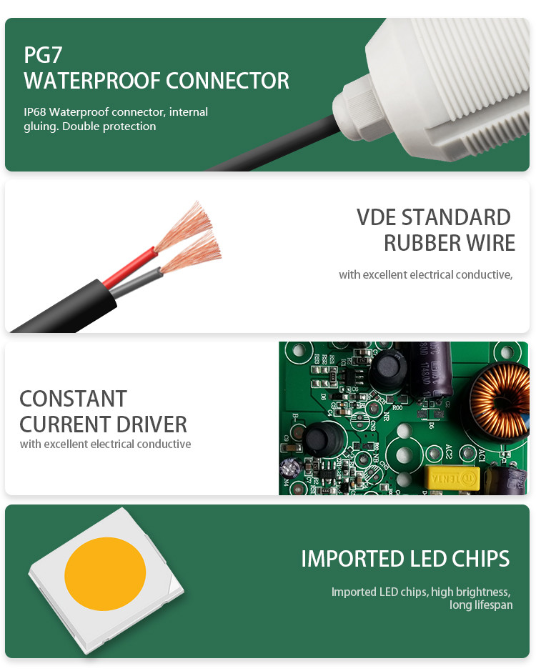 3W ABS VDE 12v Swimming Pool Lights Surface Mounted IP68 180LM DC12V