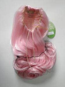 Quality Pink Wigs Ponytails Hair Pieces Curly 24 Inches , Fake Hair Pieces For Women wholesale