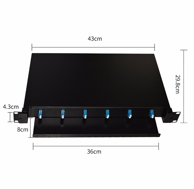 1RU FDP Loaded UPC Duplex Adapters Fiber Patch Panel Rack Mount