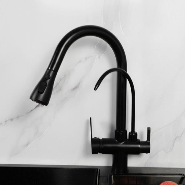 Cheap Black 3 Way Drinking Water Faucet With Filtered Water H410 XW225mm for sale