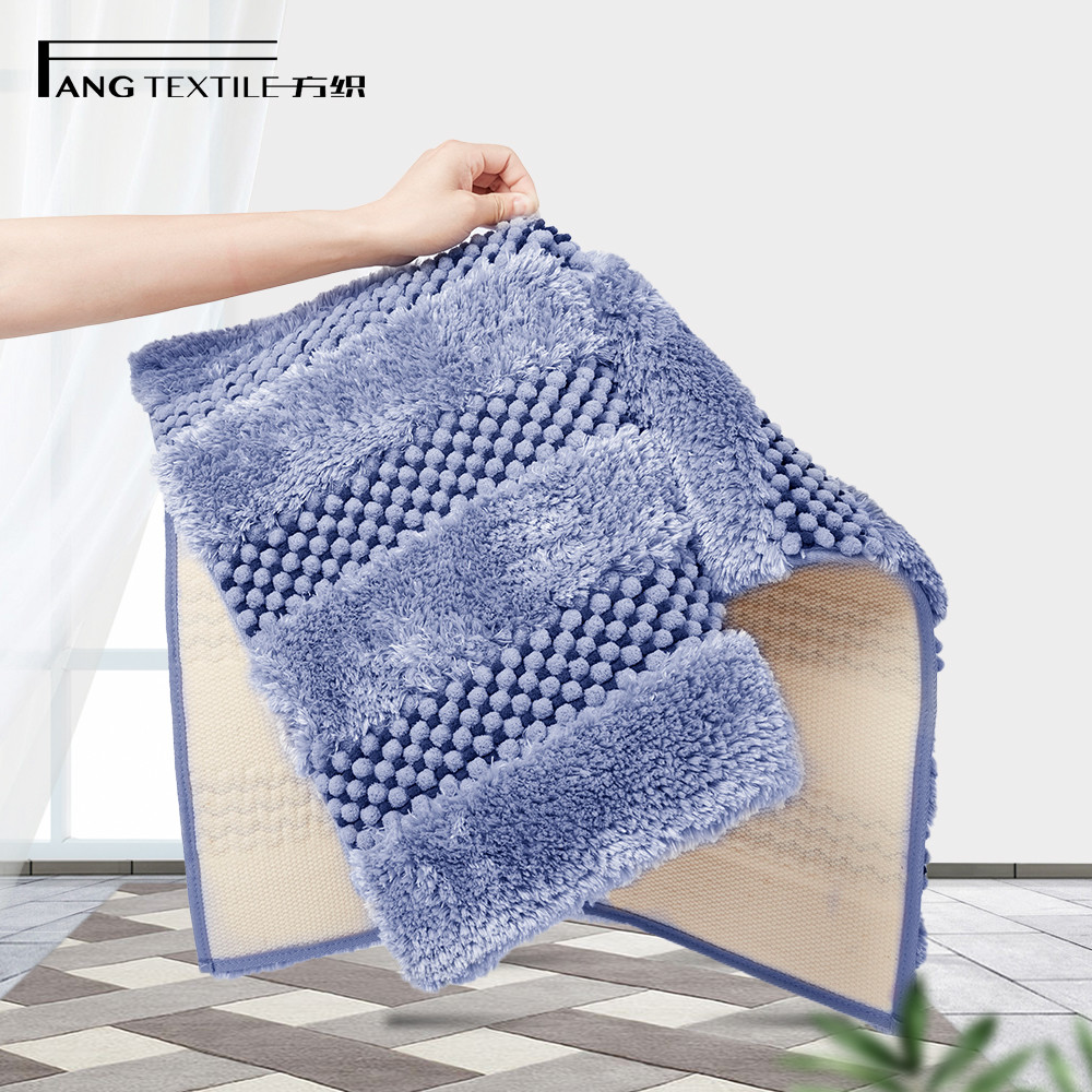 OEM 20x30 Rectangular Microfiber Chenille Bath Mat breathable fabric