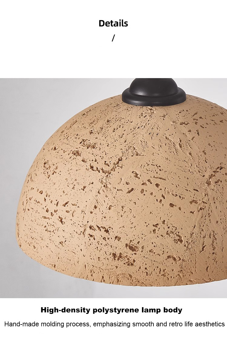Nordic Simple Wabi-Sabi Style Led Droplights Living Room Bedroom Dome Pendant Light(WH-AP-589)