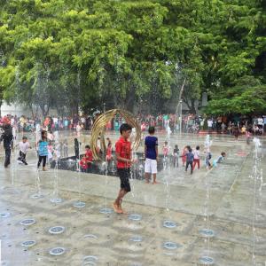 Quality Customized Colorful Outdoor Floor Ground Dry Water Fountain wholesale
