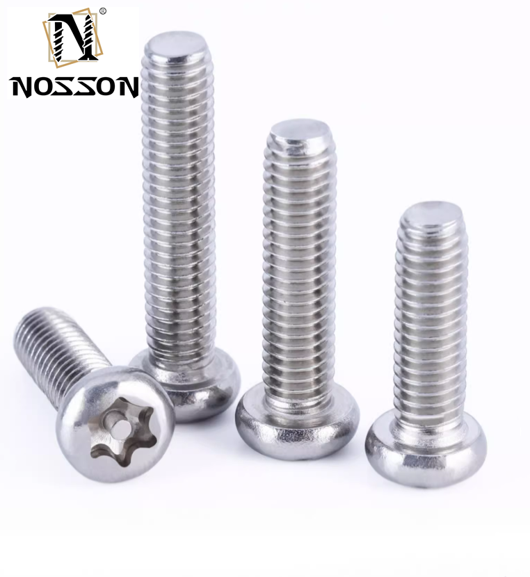 ANSI/ASME Standard 304 Stainless Steel Torx Round Pan Head With Pin Anti Theft Security Screws Six Lobe Button Head Tamper Proof Bolts
