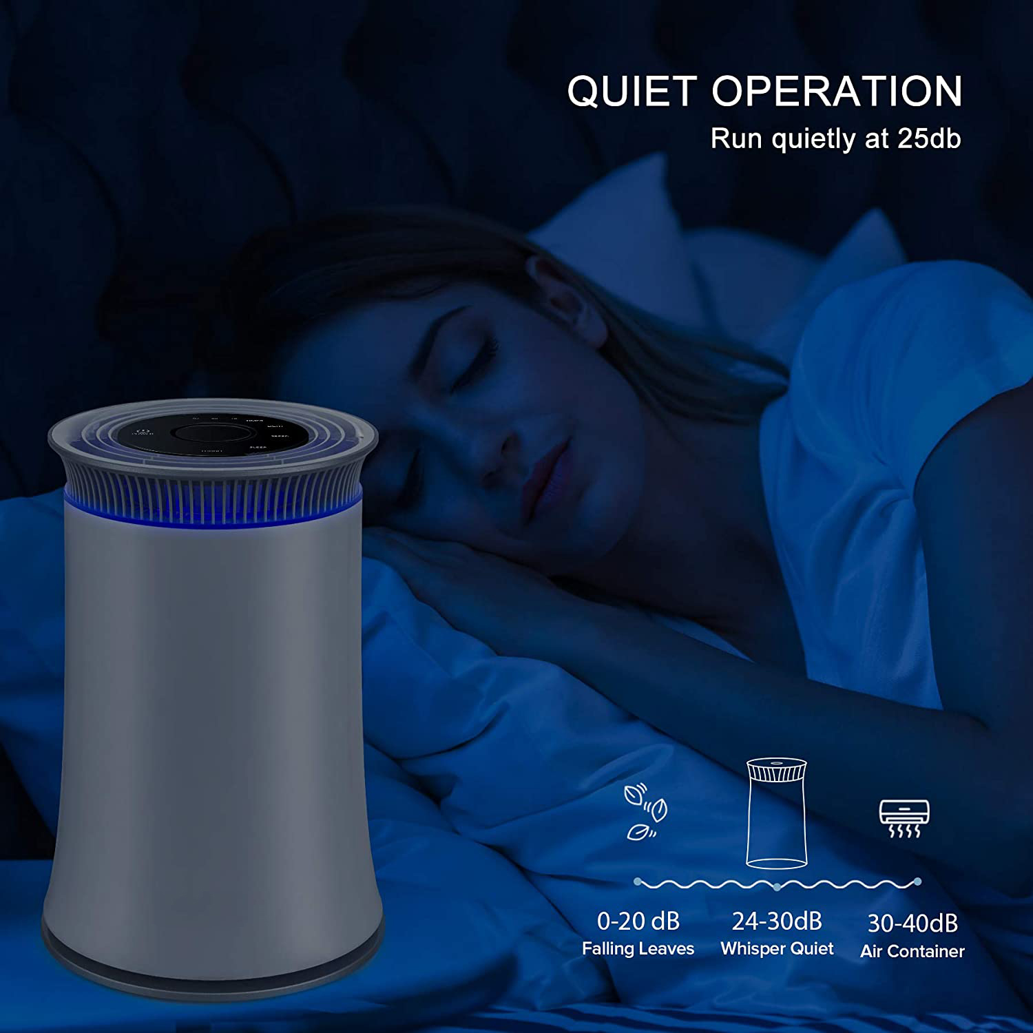 Commercial 24W PM2.5 Air Filter Customized Office Desktop Air Purifier