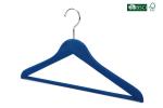 Hot Sale Betterall Blue Color Solid Wood Velvet Shirt Hanger With Pant Bar