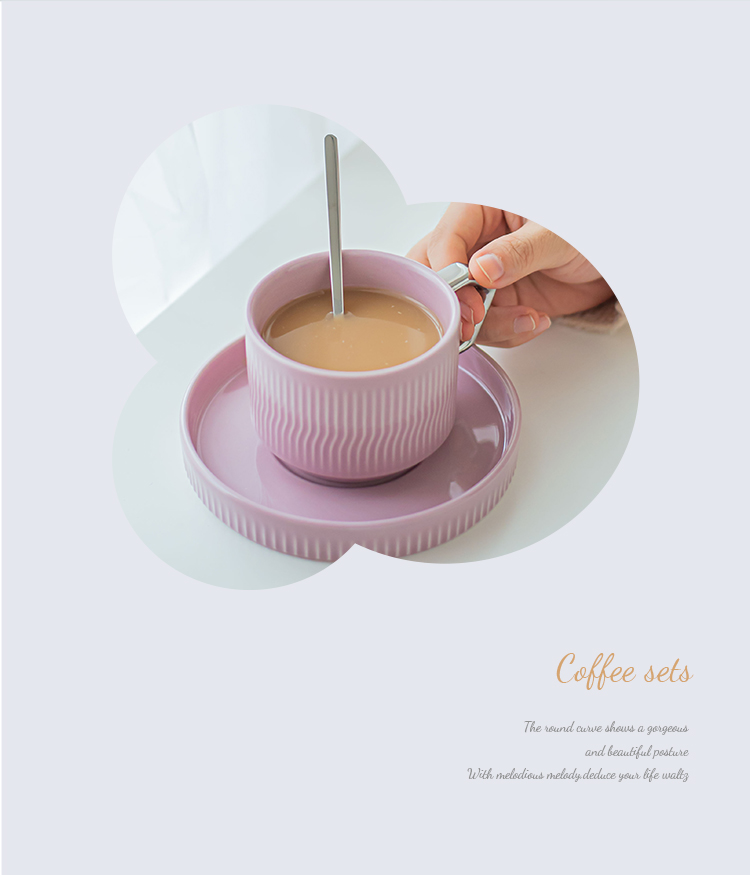 Business Gifts Ceramic Tea Cup Set Nordic Porcelain Coffee Cup And Saucer With Silver Grip