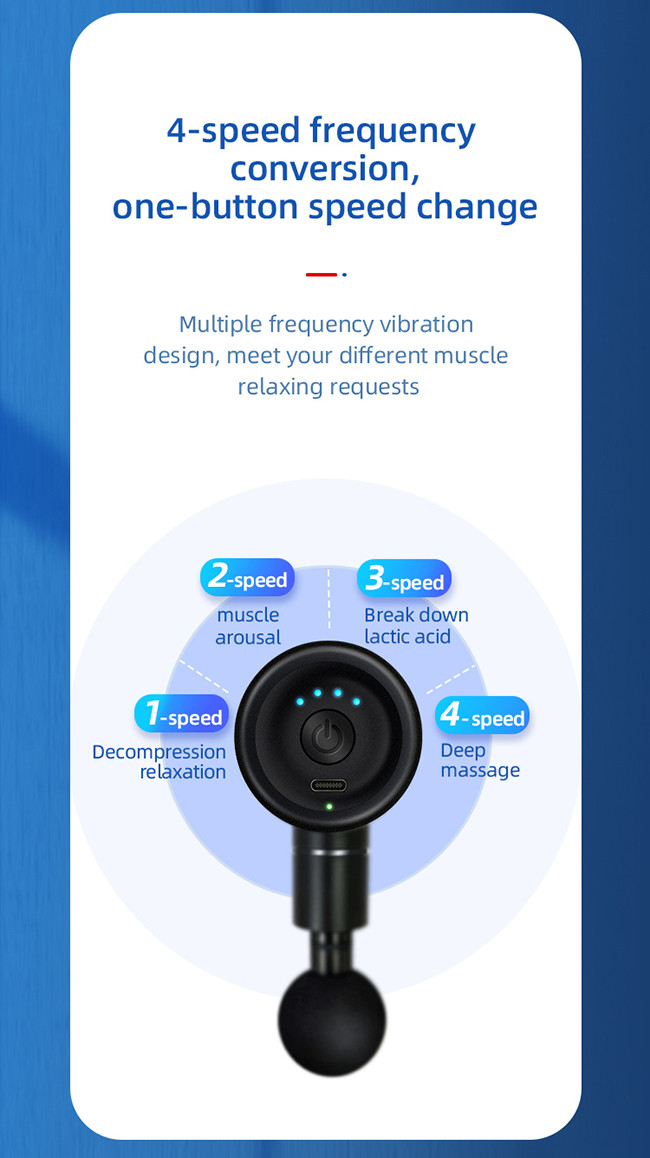 Cordless Vibration 7.5mm Muscle Massage Gun Aluminium Alloy Shell