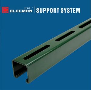 Quality Q235 Steel Slotted C Channels 41x21 Slotted Channel Green Epoxy Power wholesale
