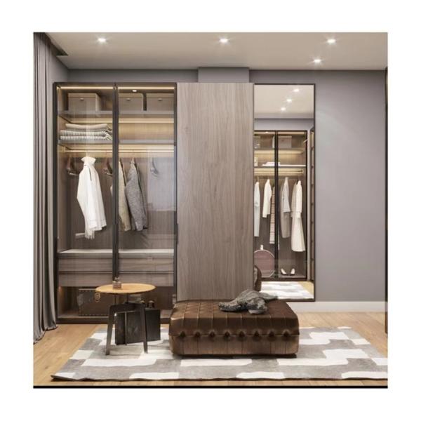 2024 Contemporary Aluminium Wooden Bedroom Furniture Set for Custom Armoire