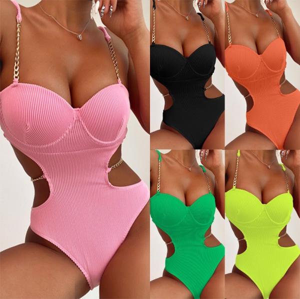 Medium Beach One Piece Swimwear sexy lady abrasion-resistant waterproof moisture