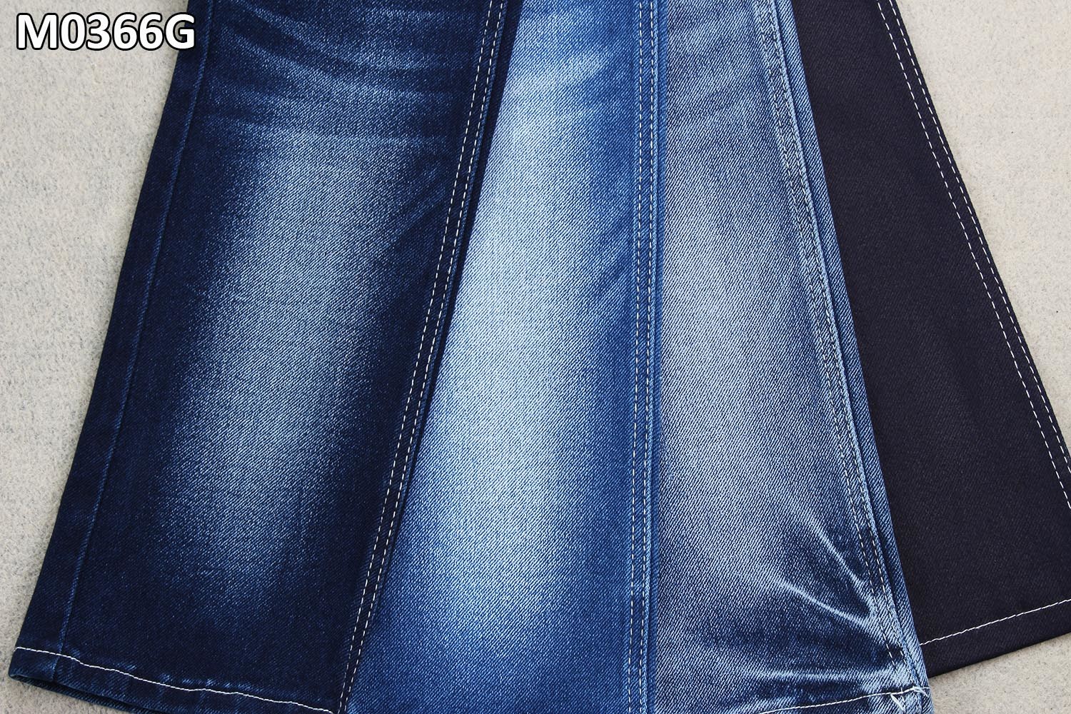 Colorful Blue Weft Denim Fabric By Yard With Big Twill 12.2oz