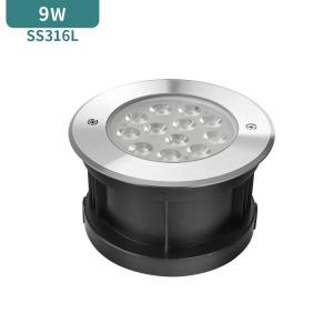 Quality IK10 Stainless Steel LED Ground Light 9W 240V IP68 SS316L Waterproof wholesale
