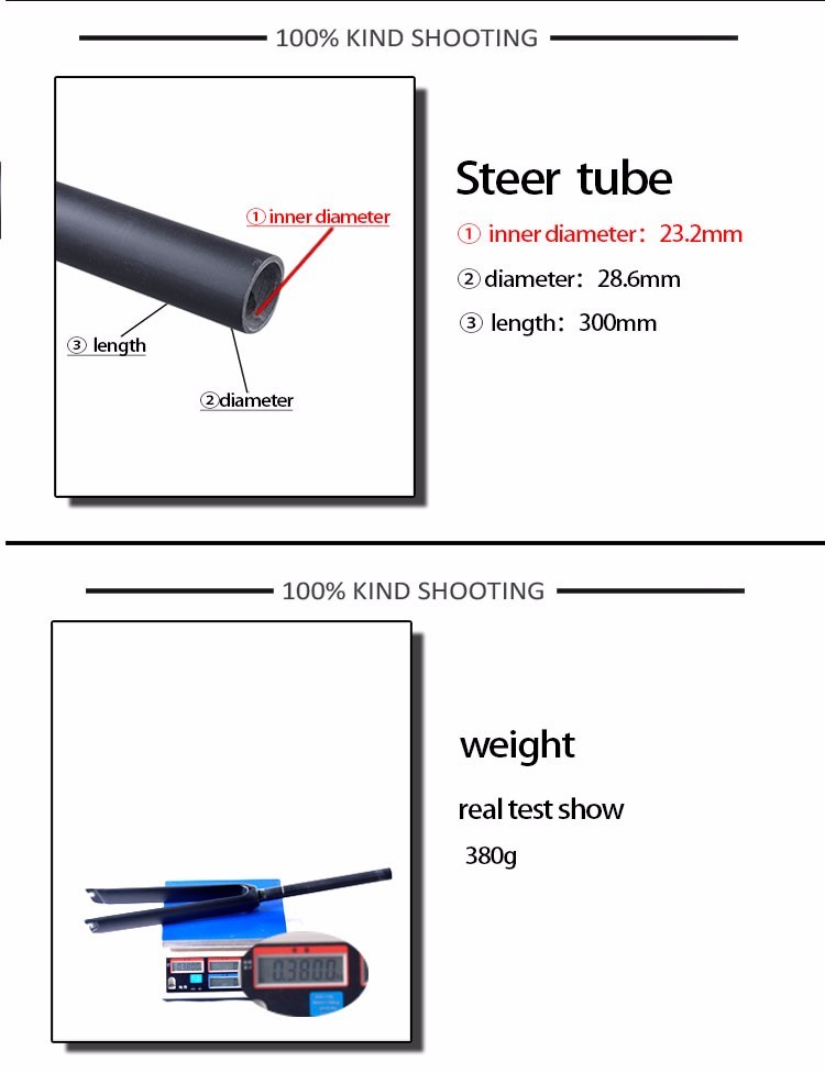Straight Tube Racing Carbon Road Bike Fork 700C V Brake Carbon Aero Fork