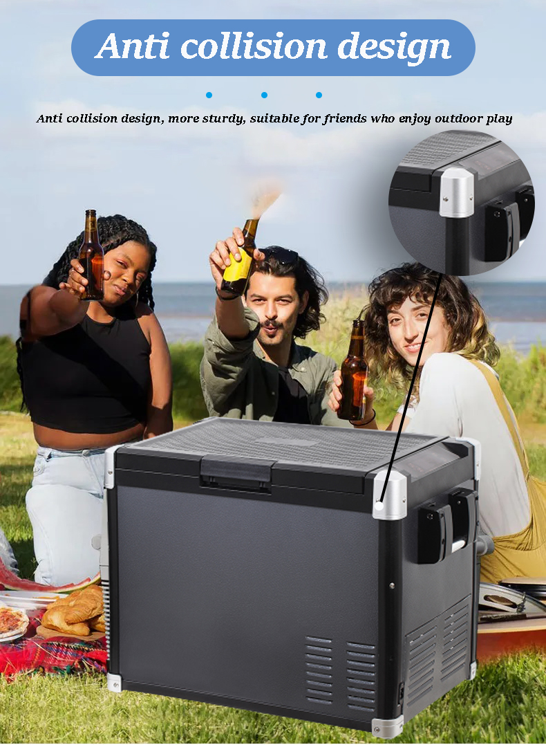CE RoHS FCA Certified Large Capacity Black Mechanical Design Refrigerator for Outdoor