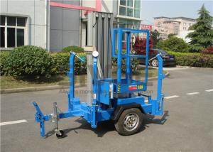 Quality Vertical Trailer Mounted Man Lift , Single Mast Trailer Boom Lift For Window Cleaning wholesale