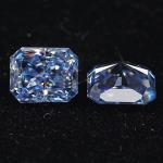 VVS 1ct Crushed Ice Radiant Cut Loose Moissanite Diamond Blue Melee Moissanite
