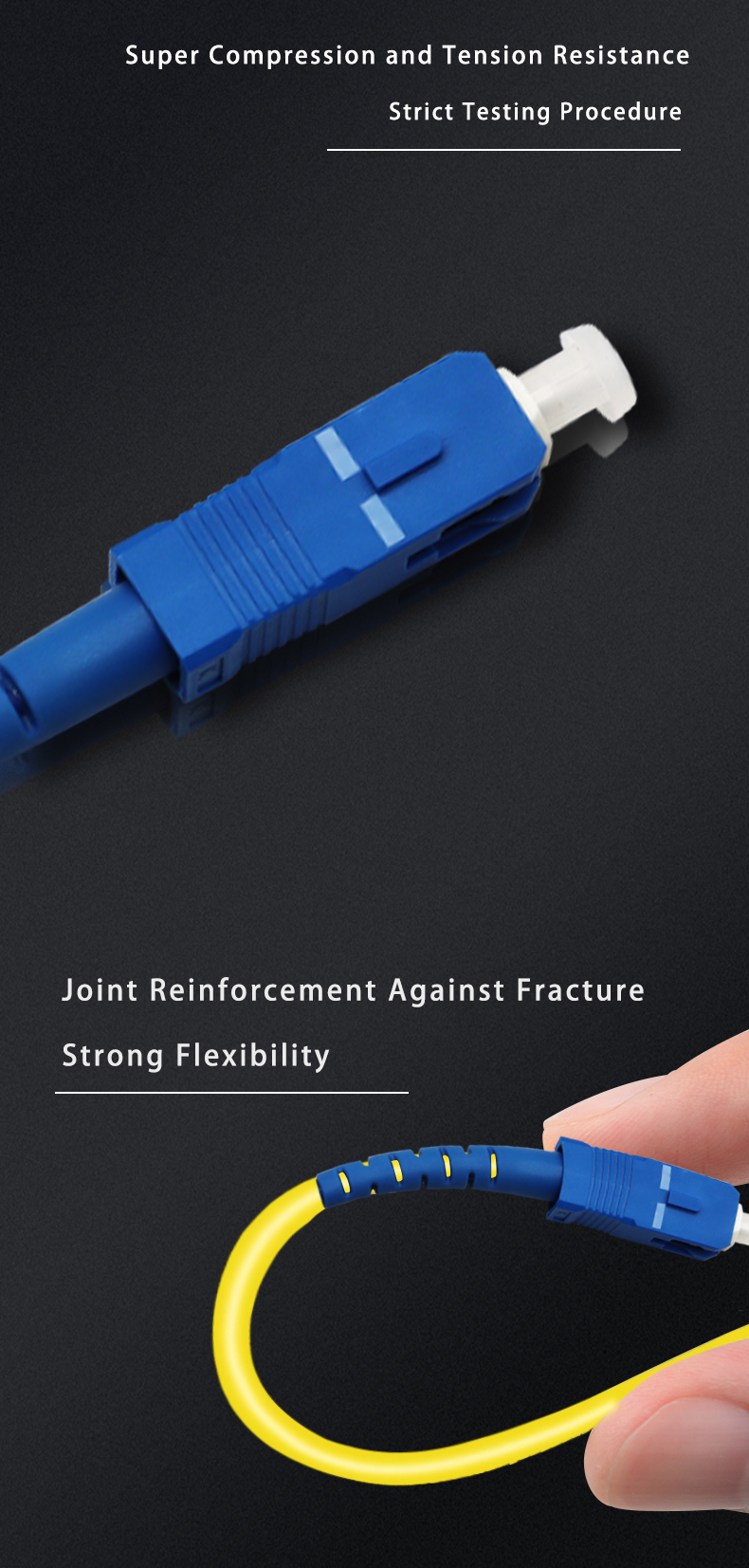 Custom Length Fiber optic patch cord Simplex SC SC UPC/APC G652D 9/125 SM Optical Fiber