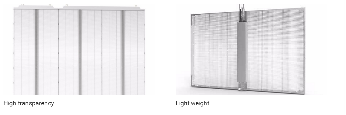 High Gray Scale Transparent Glass LED Display Full Color 4100 Nits Brightness
