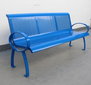Quality Commercial Park Outdoor Metal Benches With Powder Coated Perforated wholesale