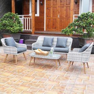 Quality Grey Outdoor Couch With Dining Table European Garden Couch Set wholesale