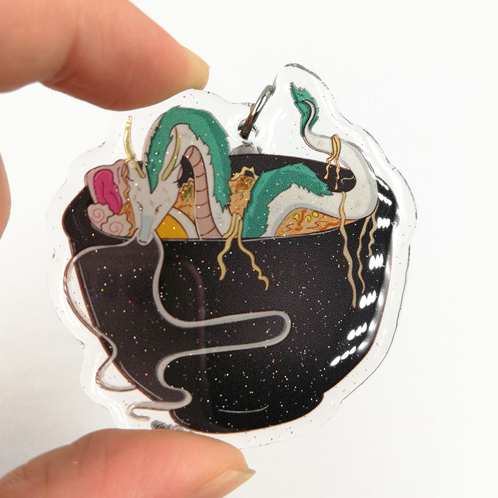 Custom halloween design double epoxy coated charm acrylic glitter cartoon charm for kids festive gifts
