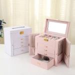 Medium Open Way Clamshell PU Leather Jewelry Set/Ring/Eearring/Necklace/Bracelet