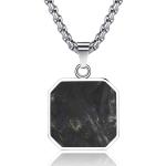 Religious Forged Carbon Fiber Pendant Square Bible Verse Christian Cross