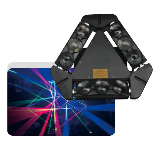 120lm 9x10W RGBW LED 3-Head Sharpy Beam Moving Head Light with Dynamic Stage Lighting