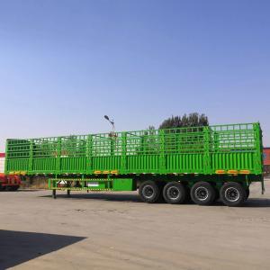Quality Brand New 3 Axle 60 Ton 12.00R20 Tires 12 Tire Side Wall Trailer Post Fence Cargo Semi Trailer wholesale