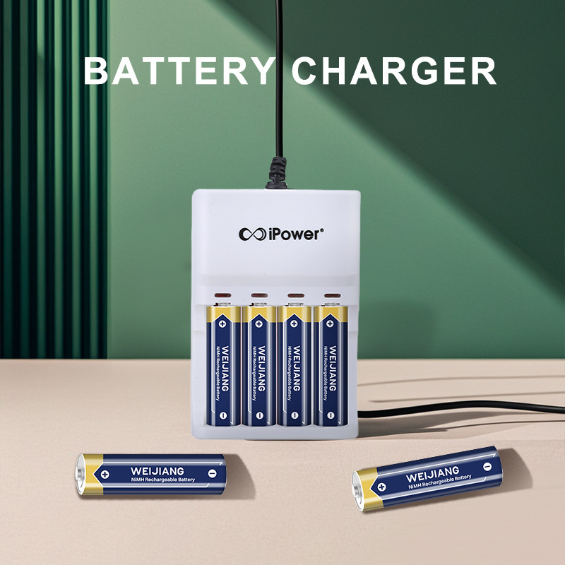 4 Slot Usb AAA Battery Charger Compact Battery Charger For AAA Batteries