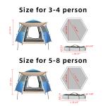 Outdoor Hexagon Camping Tent Automatic Pop Up Tents Blue Large Tents