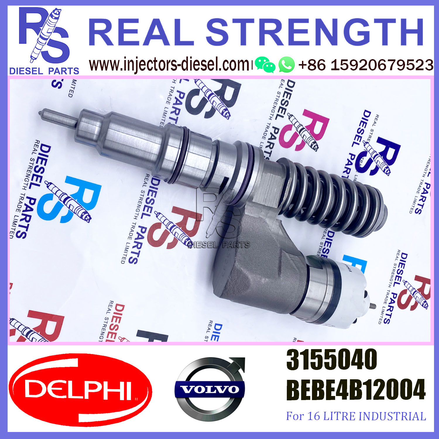 V-O-L-V injector 3155040 Diesel pump Injector DELPHI BEBE4B12004 A3 for D12 3039 EURO SPEC 340-380 HP
