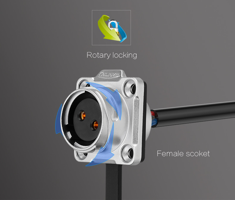 DH 20 Alloy protective materials Optional colors Connector Power IP65/IP67 Circular Mount Panel Waterproof Connector