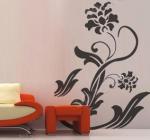 Water Proof PVC Black Flower Decoration Wall Sticker F271