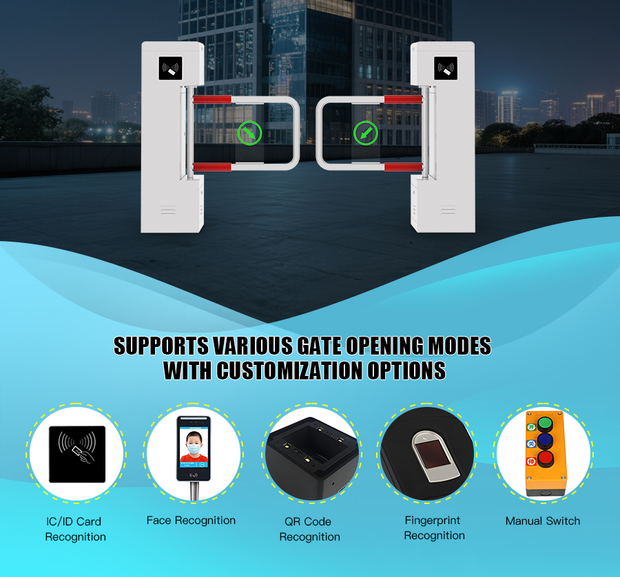 HCW Access Control Office Security Turnstile Face Recognition Turnstile 40 Persons / Min