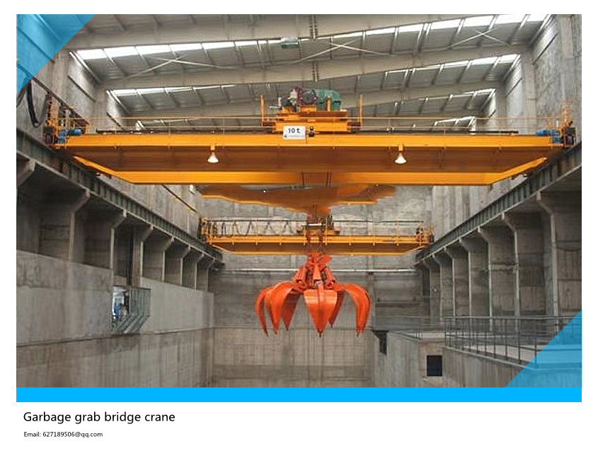 China's high quality and low price50 ton garbage grab bridge double beam crane, power plant double beam crane, grab dou