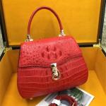 Authentic Crocodile Skin Lady Saddle Purse Genuine Alligator Leather Female